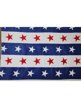 Patriotic Red White Blue Stars 100% Cotton Beach Towel 30x60 Outdoor Living